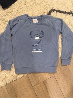 Hux Blue Bear Graphic Crew Sweatshirt Kids Size 8